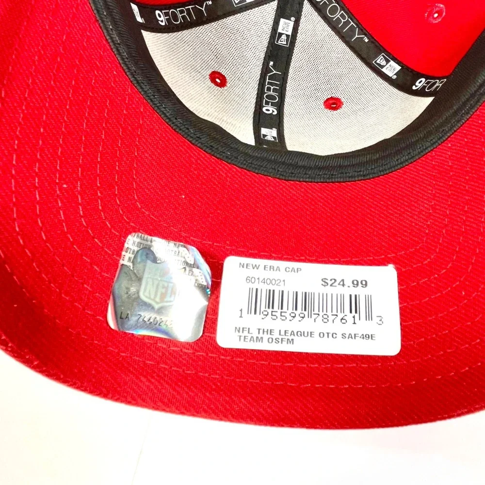New Era 9FORTY San Francisco 49ers Hat Red Adjustable NFL Football Cap New